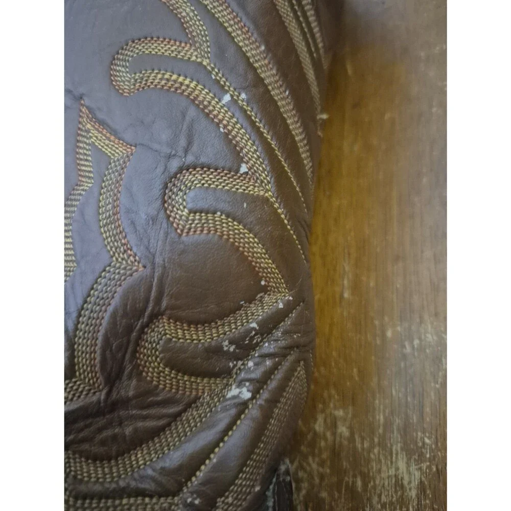 Vintage Tony Lama 8268 Men’s 13 Eel Skin Cowboy Boots Size 8.5D Black Label USA